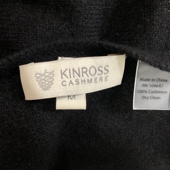 LIKE NEW Kinross 100% Cashmere shawl, long sleeve, black, size M, open cardigan - Picture 3 of 8